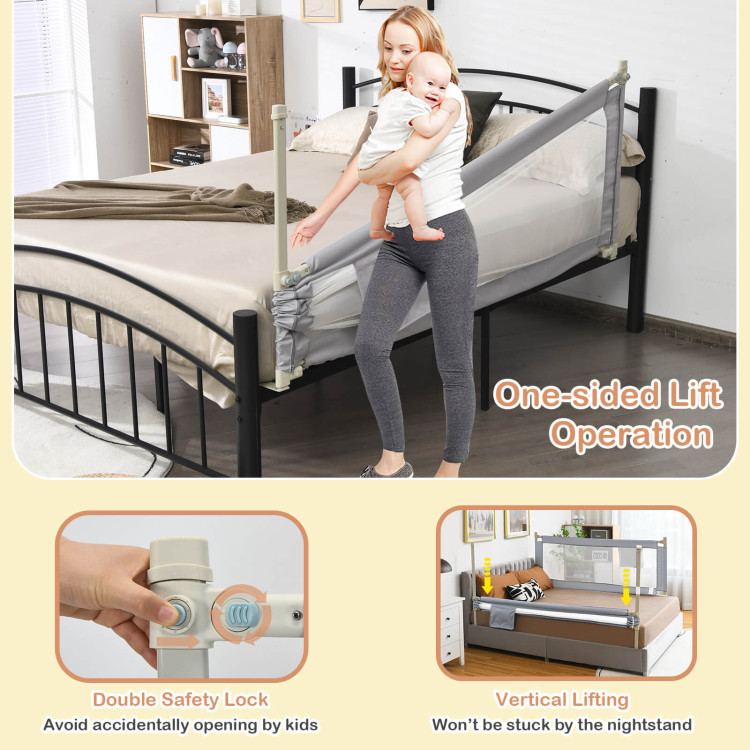 76.8  Inch Baby Bed Rail with Double Safety Child LockCostway Gallery View 5 of 9