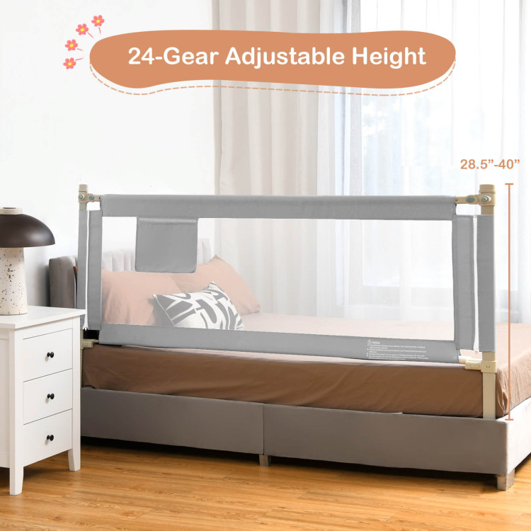 76.8  Inch Baby Bed Rail with Double Safety Child LockCostway Gallery View 3 of 9