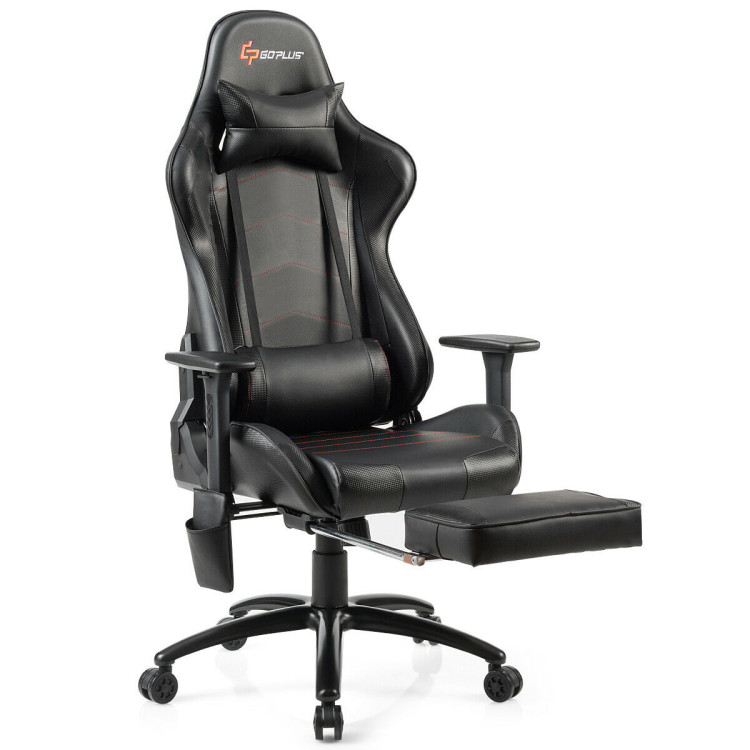 Ergonomic High Back PU Leather Massage Gaming Chair-BlackCostway Gallery View 1 of 12