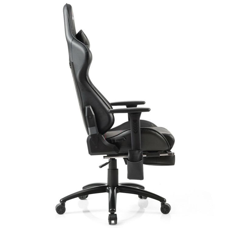 Ergonomic High Back PU Leather Massage Gaming Chair-BlackCostway Gallery View 7 of 12