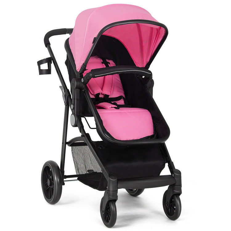 2-in-1 Foldable Pushchair Newborn Infant Baby Stroller-PinkCostway Gallery View 1 of 10