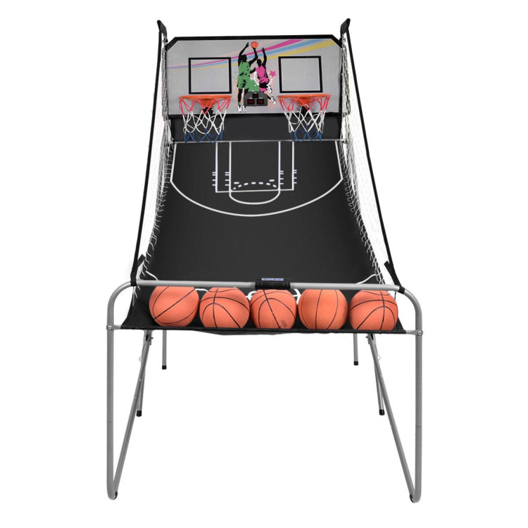 Indoor Double Electronic Basketball Game with 4 BallsCostway Gallery View 9 of 13