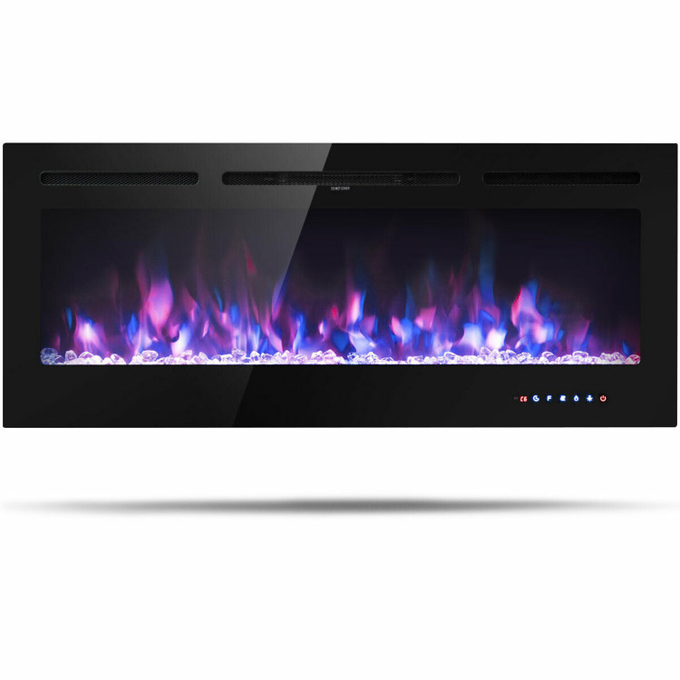 50 Inch Recessed Electric Insert Wall Mounted Fireplace with Adjustable BrightnessCostway Gallery View 1 of 12