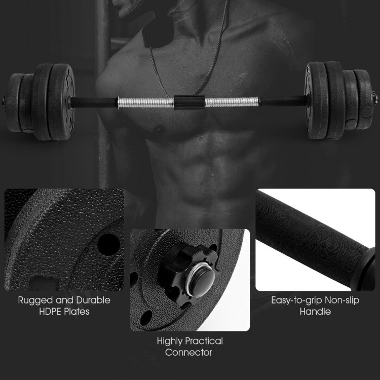66 Lbs Fitness Dumbbell Weight Set with Adjustable Weight Plates and HandleCostway Gallery View 5 of 9