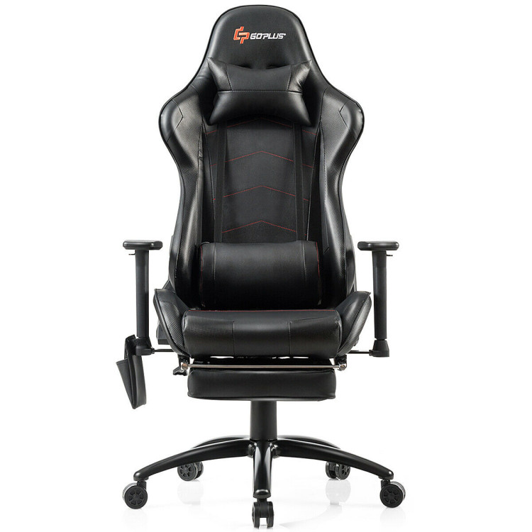Ergonomic High Back PU Leather Massage Gaming Chair-BlackCostway Gallery View 6 of 12