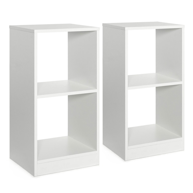 2 Pieces 2-tier Bookcase Set with Anti-toppling DeviceCostway Gallery View 1 of 10