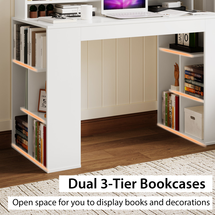  QQXX Desktop Bookshelf for Computer Desk,3-Tier