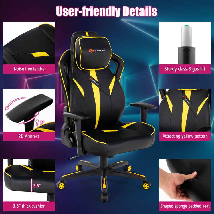  Gaming Chair, Backrest and Seat Height Adjustable
