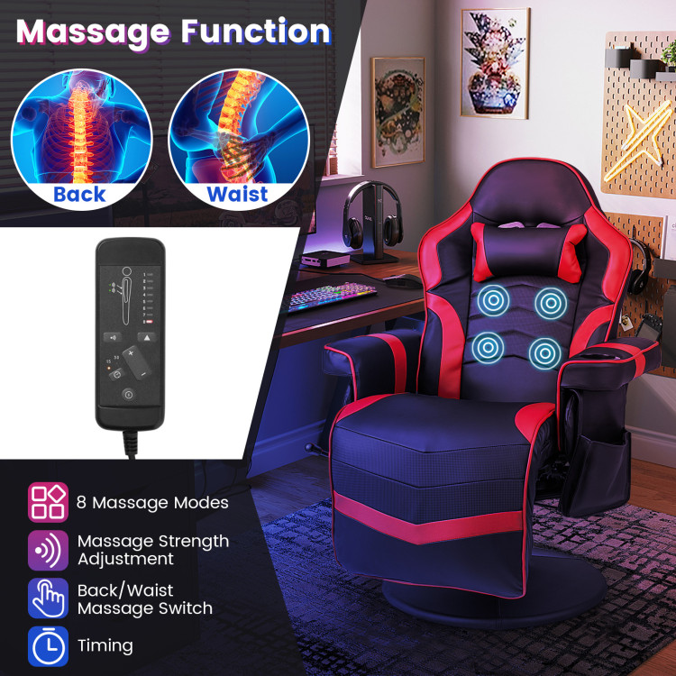COSTWAY Adjustable Gaming Chair, Video Gaming Chairs with Back Support,  Alloy Steel Frame, Soft Coral Fleece, Lazy Sofa Lounge for Reading Living  Room
