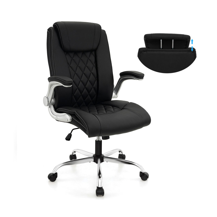 Modern Height Adjustable PU Leather Office Chair with Rocking Function - Gallery View 1 of 9