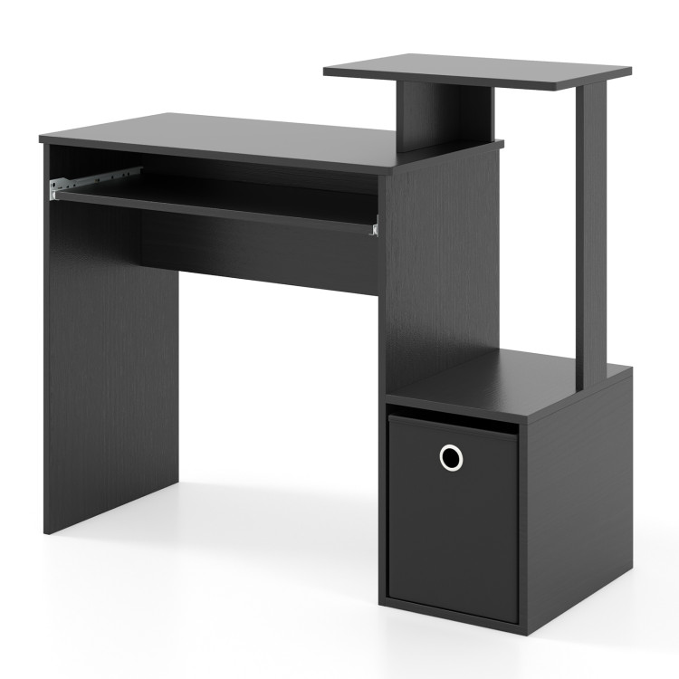 Space-saving Computer Desk with Pull-out Keyboard Tray - Gallery View 1 of 9