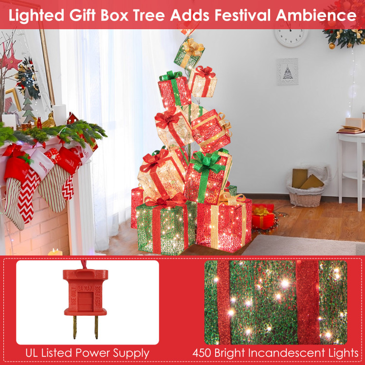 3 Piece Gift Boxes Christmas Decoration Lighted display Set
