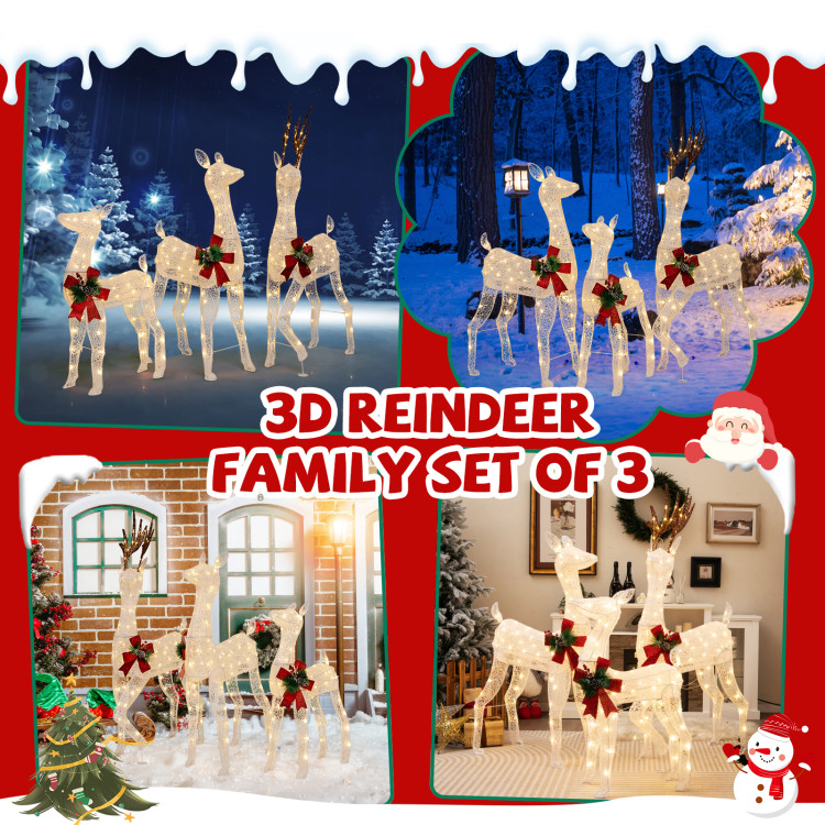 Dropship 3-PCS Christmas Lighted Reindeer Family Christmas