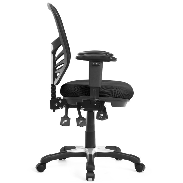 Ergonomic Mesh Office Chair with Adjustable Back Height and Armrests-BlackCostway Gallery View 10 of 12