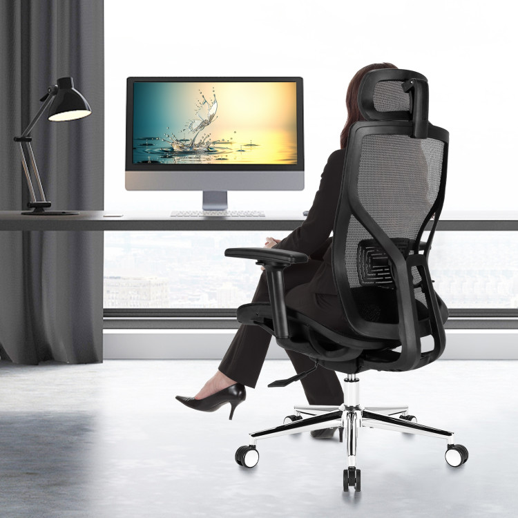 High-Back Mesh Executive Chair with Sliding Seat and Adjustable Lumbar SupportCostway Gallery View 7 of 11