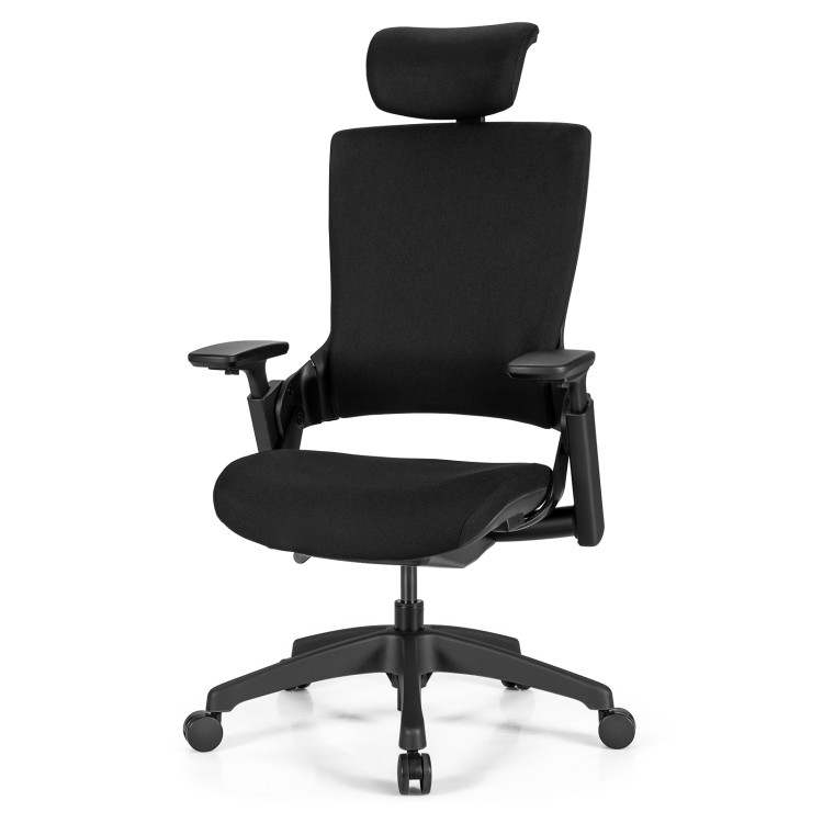 Reclining Computer Desk Chair with 3D Armrests and HeadrestCostway Gallery View 4 of 12