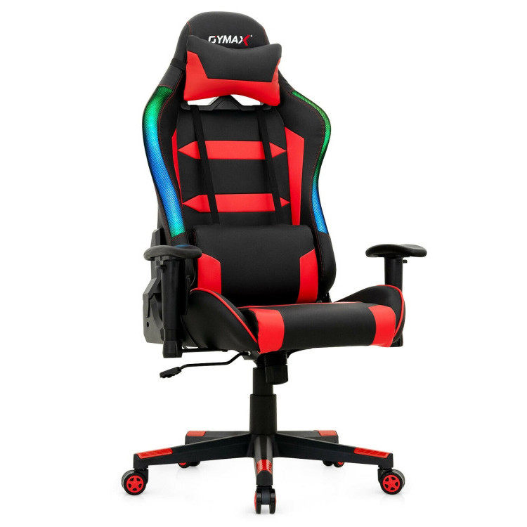 Adjustable Swivel Gaming Chair with LED Lights and Remote-RedCostway Gallery View 1 of 13
