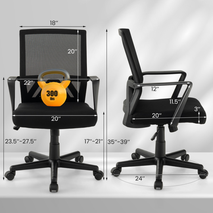 Ergonomic Desk Chair with Lumbar Support and Rocking Function