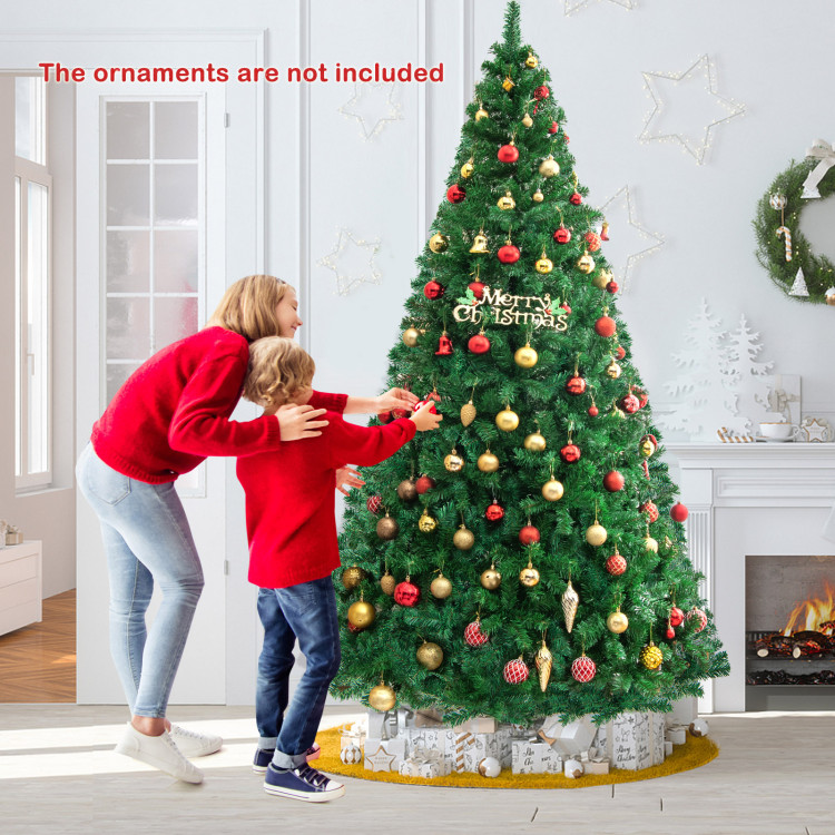 Artificial PVC Hinged Christmas Tree with Solid Metal Stand-8 ftCostway Gallery View 6 of 10