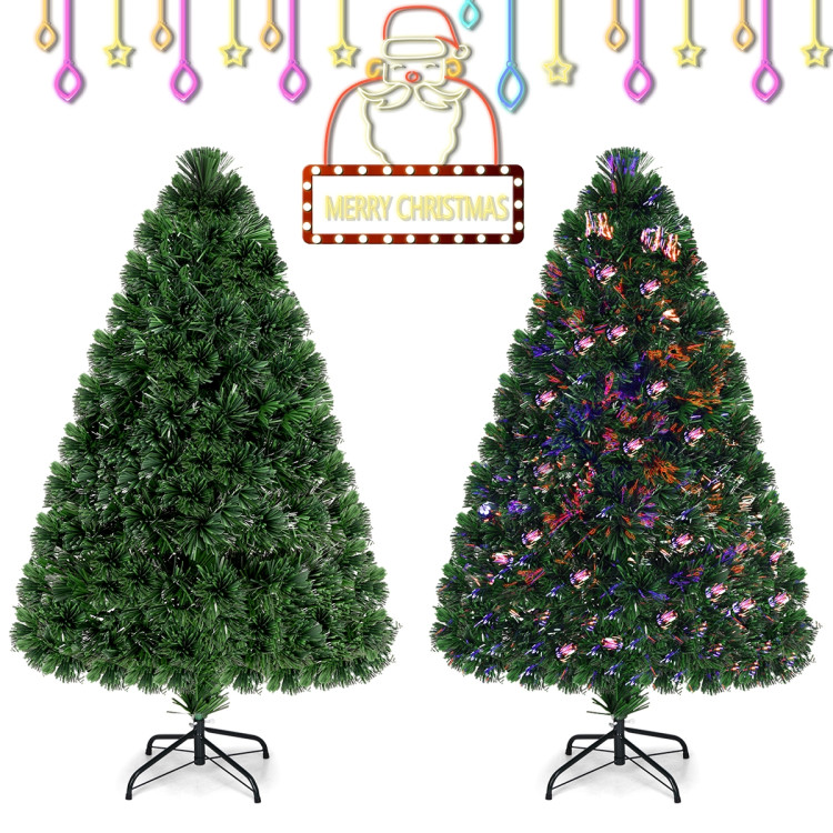 3' / 4' / 5' / 6' Fiber Optic Artificial PVC Christmas Tree-4 ftCostway Gallery View 8 of 11