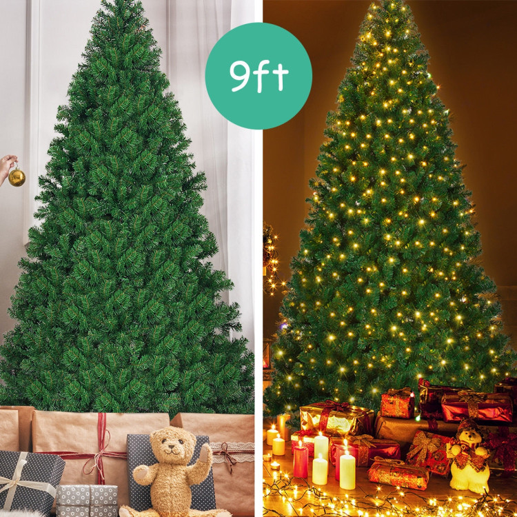 9 Feet Pre-Lit PVC Artificial Christmas Tree with 700 LED LightsCostway Gallery View 3 of 11