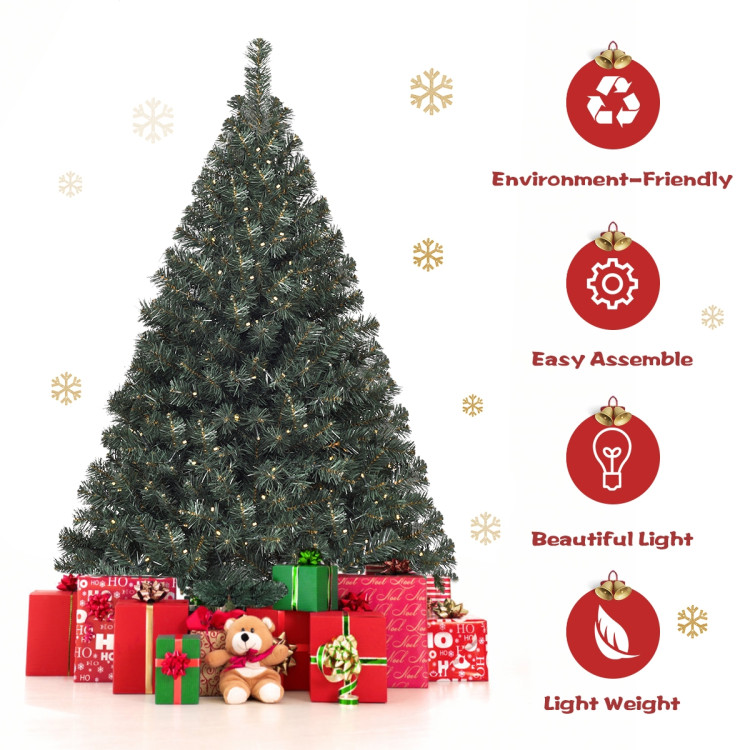 4.5 Feet PVC Pre-lit Artificial Hinged Christmas Tree Costway Gallery View 6 of 9