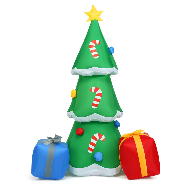 6 Feet Inflatable Christmas Tree with Gift Boxes Blow Up DecorationCostway Gallery View 3 of 12