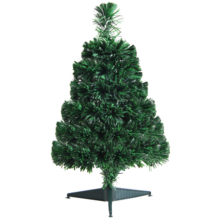 2 Feet Pre-lit Fiber Optic PVC Artificial Christmas Tree Tabletop with StandCostway Gallery View 3 of 11