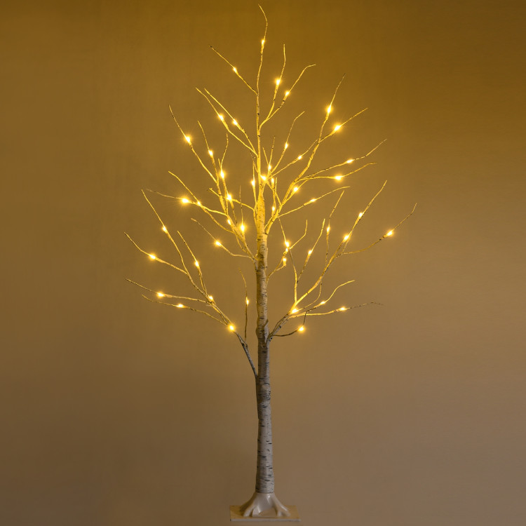 Pre-lit White Twig Birch Tree for Christmas Holiday with LED Lights-4 ftCostway Gallery View 3 of 11