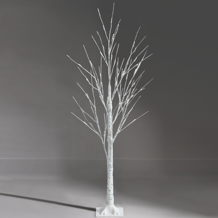 Pre-lit White Twig Birch Tree for Christmas Holiday with LED Lights-4 ftCostway Gallery View 7 of 11
