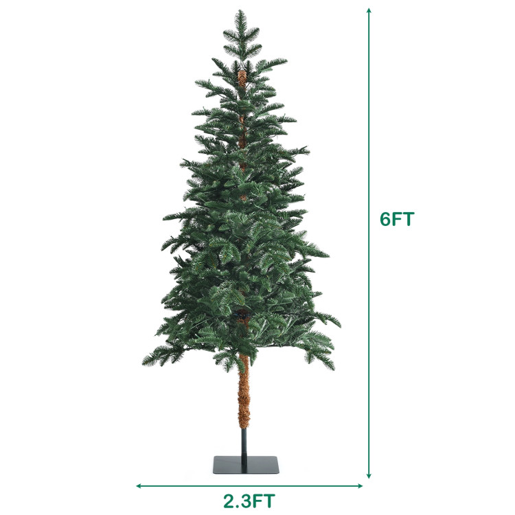 6 Feet Artificial Pencil Christmas Tree with 250 LightsCostway Gallery View 4 of 11