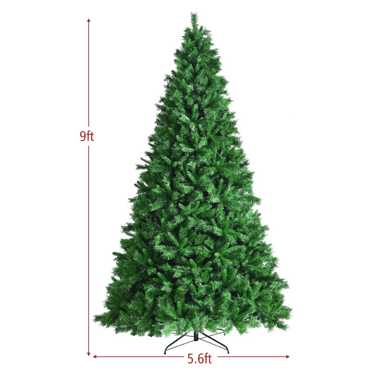 Pre-Lit Hinged Lifelike Lush Artificial Christmas Tree with PVC Tips ...