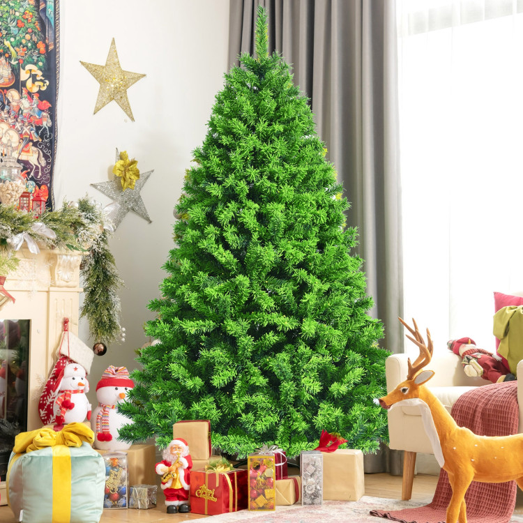 Snow Flocked Artificial Christmas Tree with Metal Stand-6.5'Costway Gallery View 1 of 11
