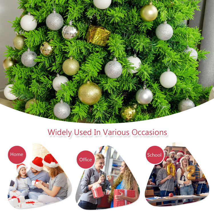 Snow Flocked Artificial Christmas Tree with Metal Stand-6.5'Costway Gallery View 5 of 11