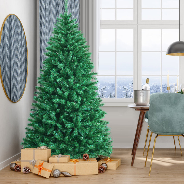 7 Feet Green Artificial Christmas Tree with 1160 Iridescent Branch TipsCostway Gallery View 9 of 13