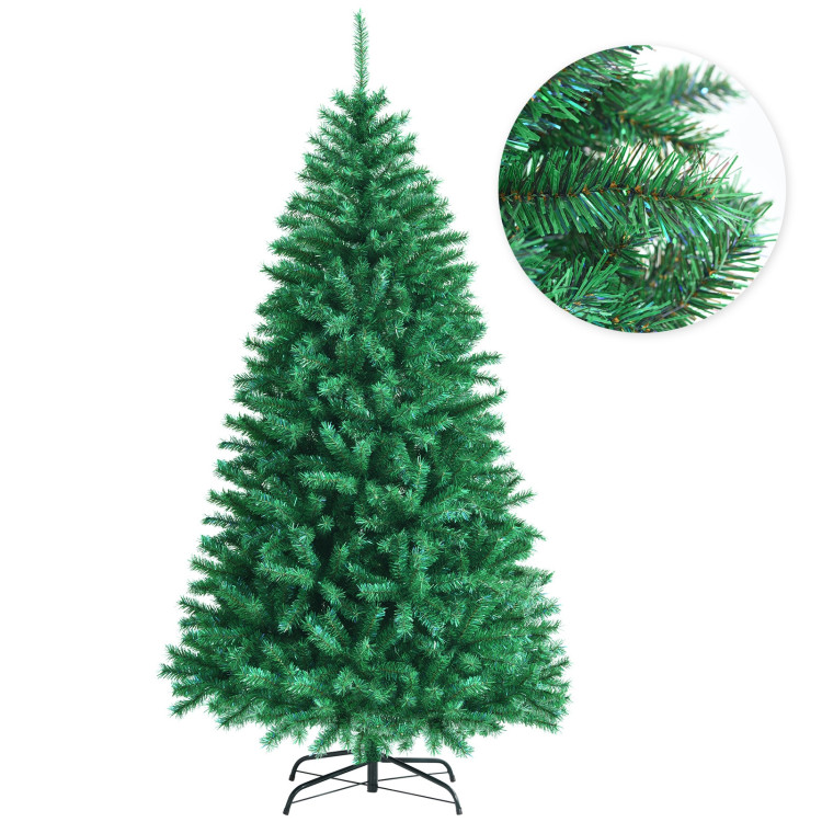 7 Feet Green Artificial Christmas Tree with 1160 Iridescent Branch TipsCostway Gallery View 10 of 13