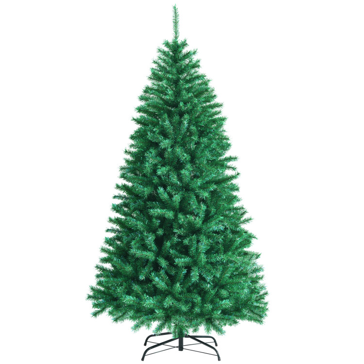 7 Feet Green Artificial Christmas Tree with 1160 Iridescent Branch TipsCostway Gallery View 1 of 13