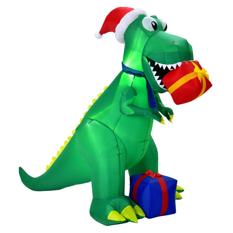 6 Feet Christmas Inflatable Dinosaur for Indoor and Outdoor - Costway
