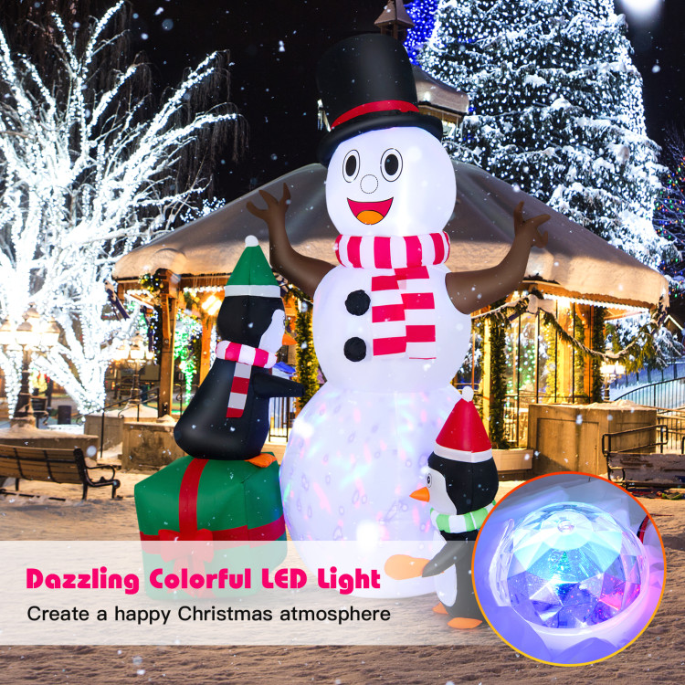 6 Feet Lighted Inflatable Snowman Christmas Decoration with PenguinCostway Gallery View 7 of 10