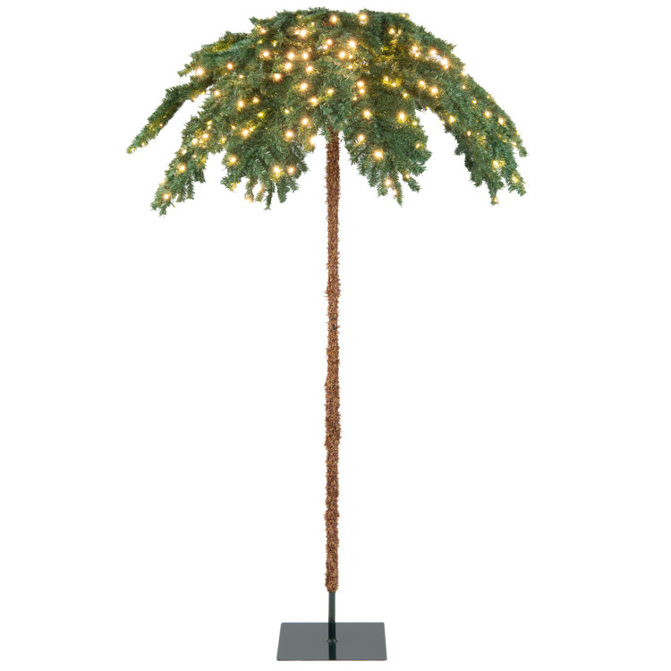 6 Feet Pre-Lit Xmas Palm Artificial Tree with 250 Warm-White LED LightsCostway Gallery View 1 of 10