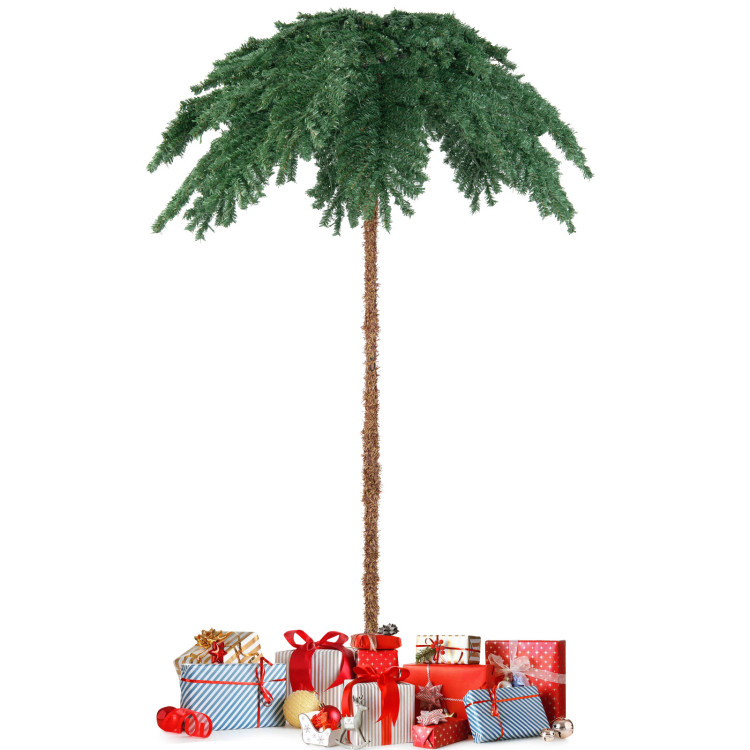 6 Feet Pre-Lit Xmas Palm Artificial Tree with 250 Warm-White LED LightsCostway Gallery View 7 of 10