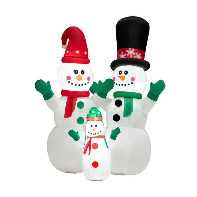 6 Feet Inflatable Christmas Snowman Decoration with LED and Air BlowerCostway Gallery View 1 of 10
