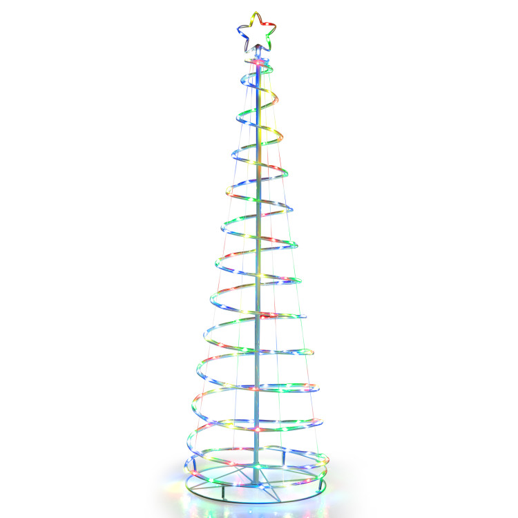 6 Feet Light Up Spiral Christmas Tree with Tree Top Star-WhiteCostway Gallery View 1 of 10