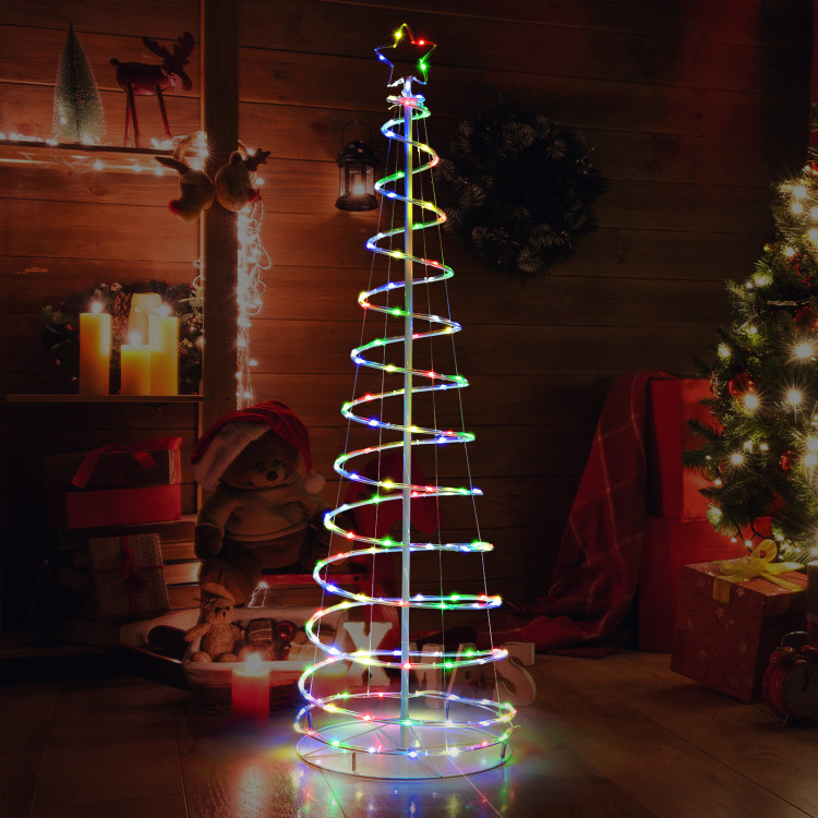 6 Feet Light Up Spiral Christmas Tree with Tree Top Star-WhiteCostway Gallery View 6 of 10