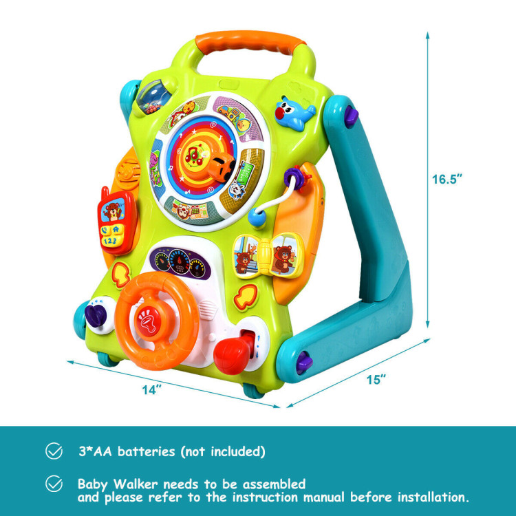 3-in-1 Kids Activity Sit-to-Stand Musical Learning WalkerCostway Gallery View 5 of 9