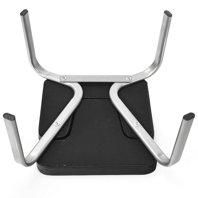 Yoga Iron Headstand Bench with PVC Pads for Family Gym-BlackCostway Gallery View 2 of 11