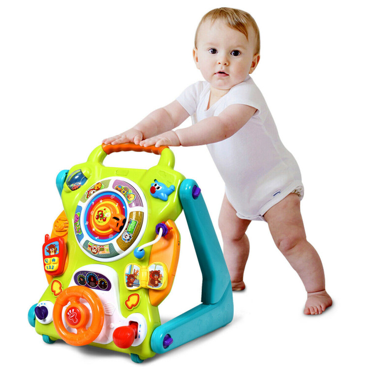 3-in-1 Kids Activity Sit to Stand Musical Learning WalkerCostway Gallery View 1 of 8