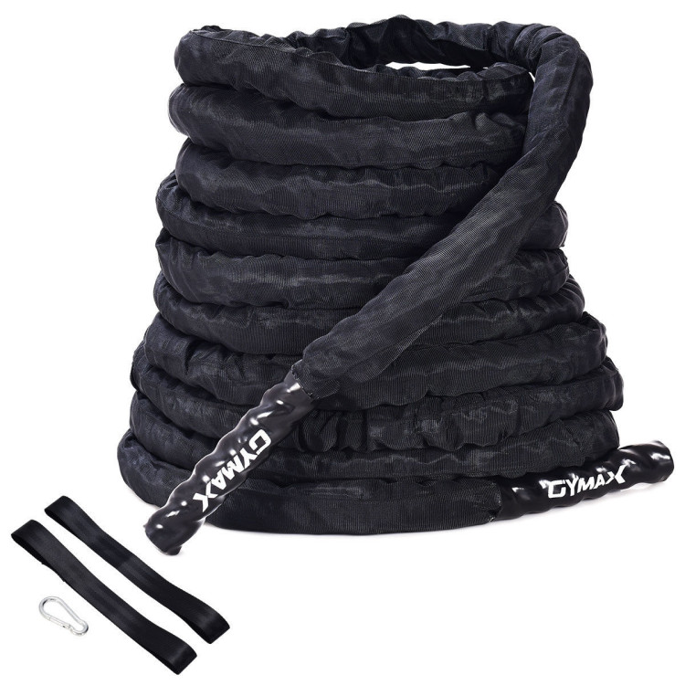 2 Inch Battle Ropes 30/40/50ft Length Poly Dacron Rope-2 Inch Diam 50FtCostway Gallery View 1 of 6