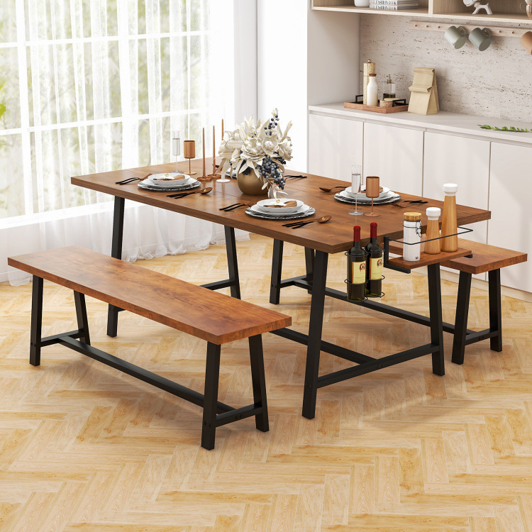 Dining Table Set for 5-7 with 2-Bottle Wine Rack and Condiment Holder - Gallery View 1 of 7