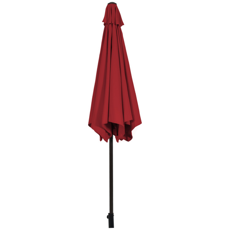 10 Feet Outdoor Patio Umbrella with Tilt Adjustment and Crank-Dark RedCostway Gallery View 12 of 12